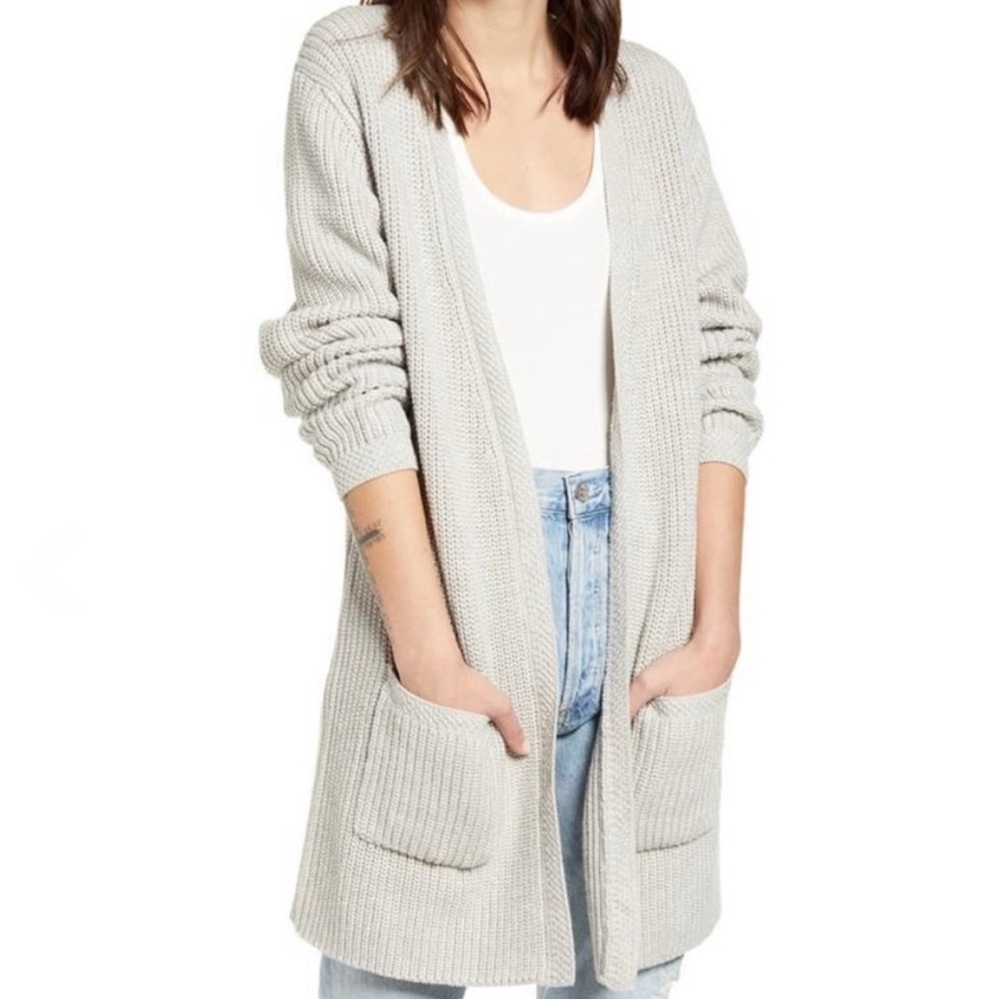 Faherty Gray Sconset Lumi Cashmere Open Cardigan‎